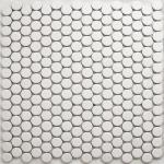 Circular White Matt Mosaic Tiles