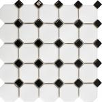 Black Octagon Mosaic Tiles
