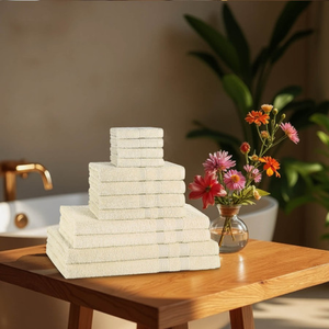 12 Piece 500GSM Towel Bale Sets - 4 Face Cloths, 4 Hand Towels, 2 Bath Towels, 2 Bath Sheets