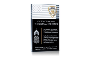 Custom Police/Detective/Federal Officer Retirement Plaque