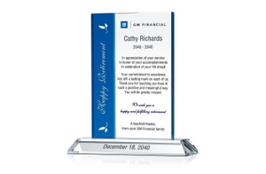 Crystal Retirement Gift Plaques