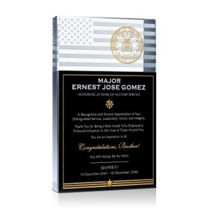 Flag Military Retirement Plaque