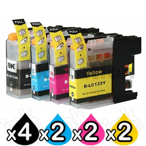 10 Pack Compatible Brother LC-133 Ink Cartridges [4BK,2C,2M,2Y]