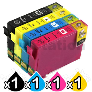 4 Pack Compatible for Epson 29XL (C13T29914010-C13T29944010) High Yield Ink Cartridges [BK, C, M, Y]