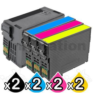 8 Pack Compatible for Epson 254XL + 252XL Ink Cartridges [C13T254192, C13T253292-C13T253492][2BK,2C,2M,2Y]