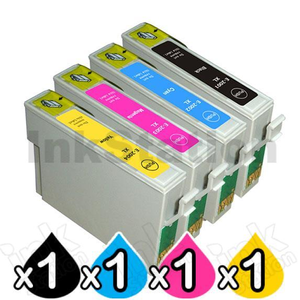4 Pack Compatible for Epson 200XL (C13T201192-C13T201492) High Yield Inkjet Cartridges [1BK,1C,1M,1Y]