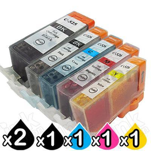 6-Pack Canon PGI-525, CLI-526 Compatible Inkjet (with Chip) [2BK,1PBK,1C,1M,1Y]