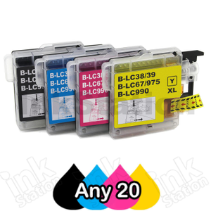 Any 20 Compatible Brother LC-38 Ink Cartridges Combo