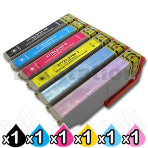 6 Pack Compatible for Epson 277XL High Yield Inkjet Cartridges [1BK,1C,1M,1Y,1LC,1LM]