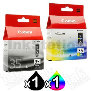 2 Pack Canon PGI-35BK CLI-36C Genuine InkJet Cartridges [1BK,1C]