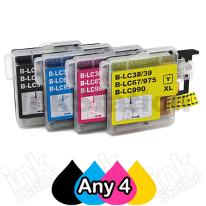 Any 4 Compatible Brother LC-39 Ink Combo