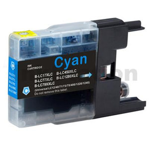Compatible Brother LC73/LC77XLC Cyan High Yield Ink Cartridge - 1,200 pages