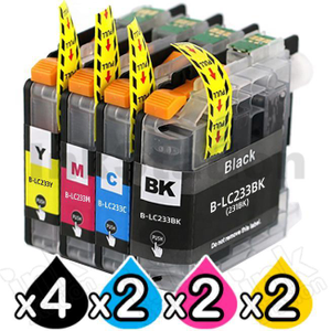 10 Pack Compatible Brother LC-233 Ink Cartridges [4BK,2C,2M,2Y]