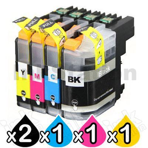 5 Pack Compatible Brother LC-237XLBK + LC-235XLC/M/Y High Yield Ink Cartridges [2BK,1C,1M,1Y]