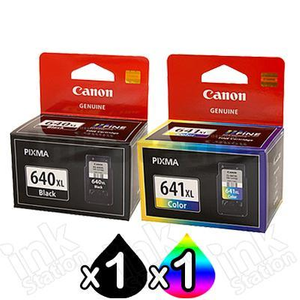 2-Pack Canon PG-640XL, CL-641XL Genuine High Yield Ink Cartridge [1Black + 1Colour]