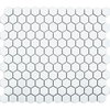 Bijou White Gloss Hexagon Mosaic Tiles