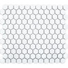 Matt White Hexagon Mosaic Tiles