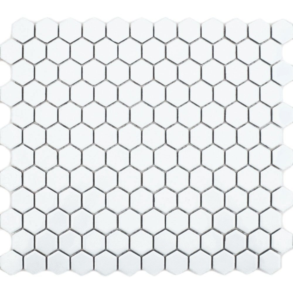 White Hexagon Matt Tiles Bijou Hexagonal Mosaic 335x292x4mm White Hexagon Matt Tiles
