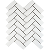 Bijou White Matt Herringbone Mosaic Tiles