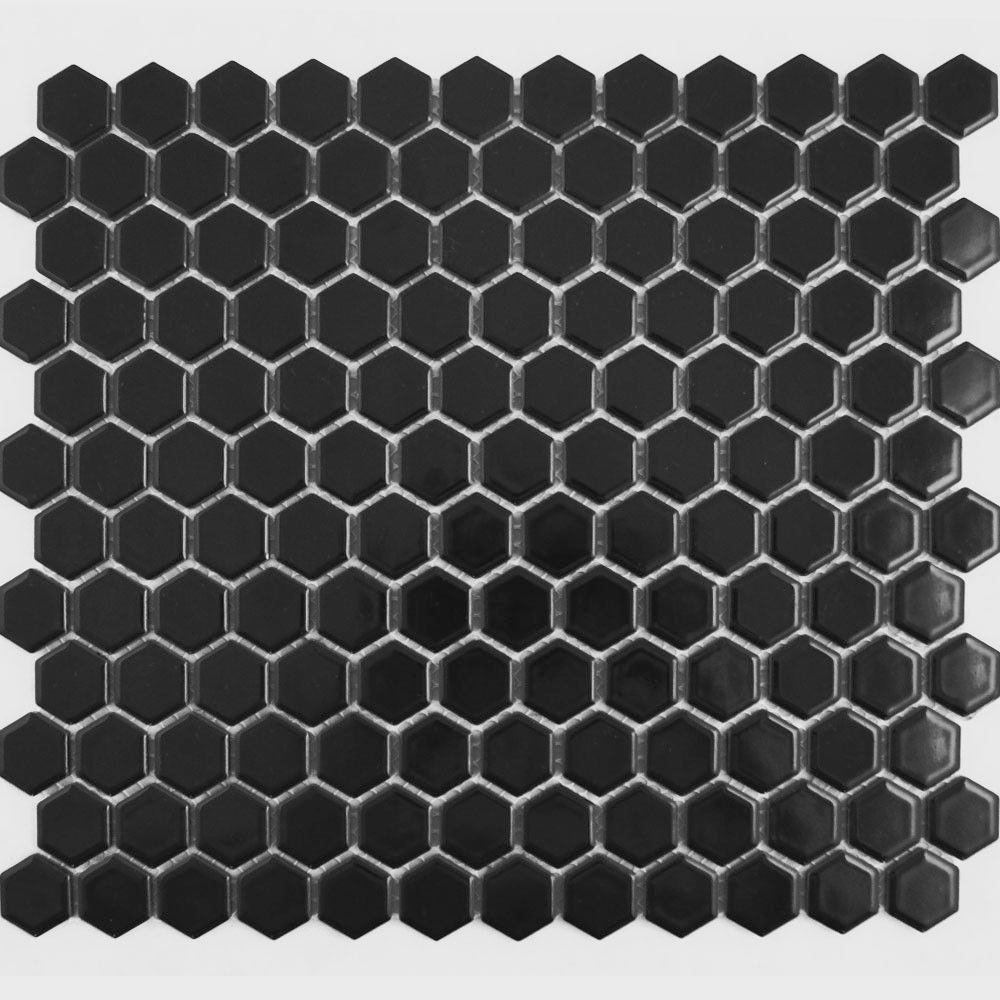Black Hexagon Matt Tiles