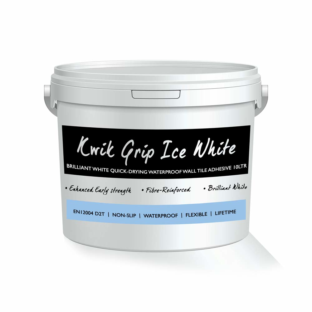 Kwik Grip Ice White Wall Tile Adhesive Toolshed Tile Adhesive 10 Ltr Tiles