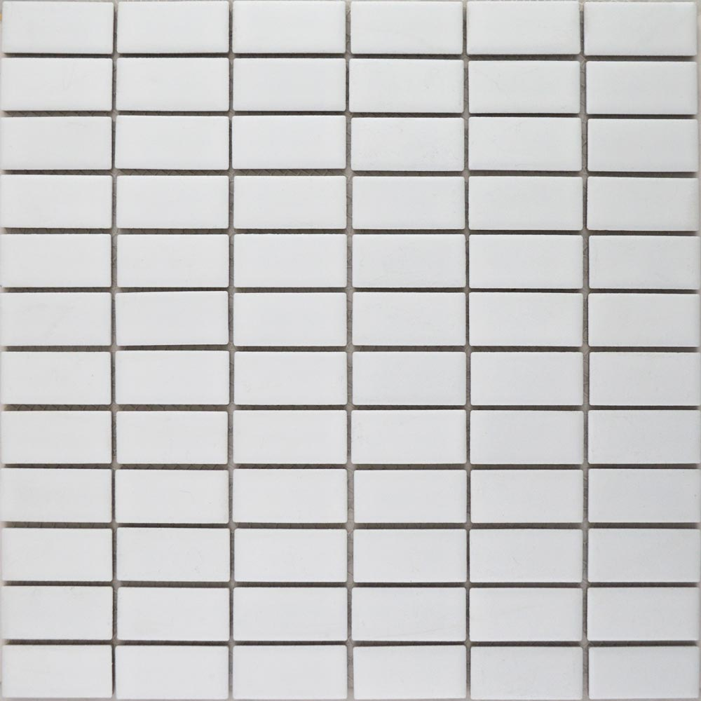 Matt White Brick Mosaic Tiles