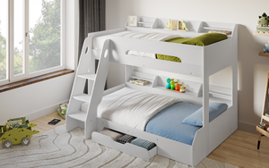 Flair Flick Triple Storage Bunk Bed White
