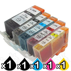5-Pack Canon PGI-525, CLI-526 Compatible Inkjet (with Chip) [1BK,1PBK,1C,1M,1Y]