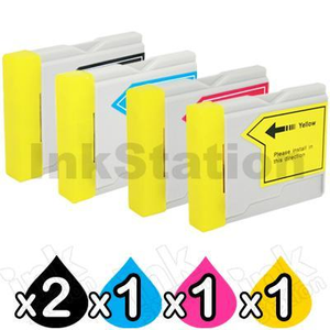 5 Pack Compatible Brother LC-57 Ink High Capacity Combo [2BK,1C,1M,1Y]