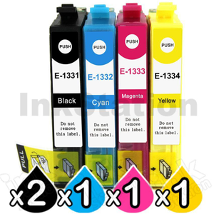 5-Pack Compatible for Epson 133 T1331-1334 Inkjet Cartridges [2BK,1C,1M,1Y]