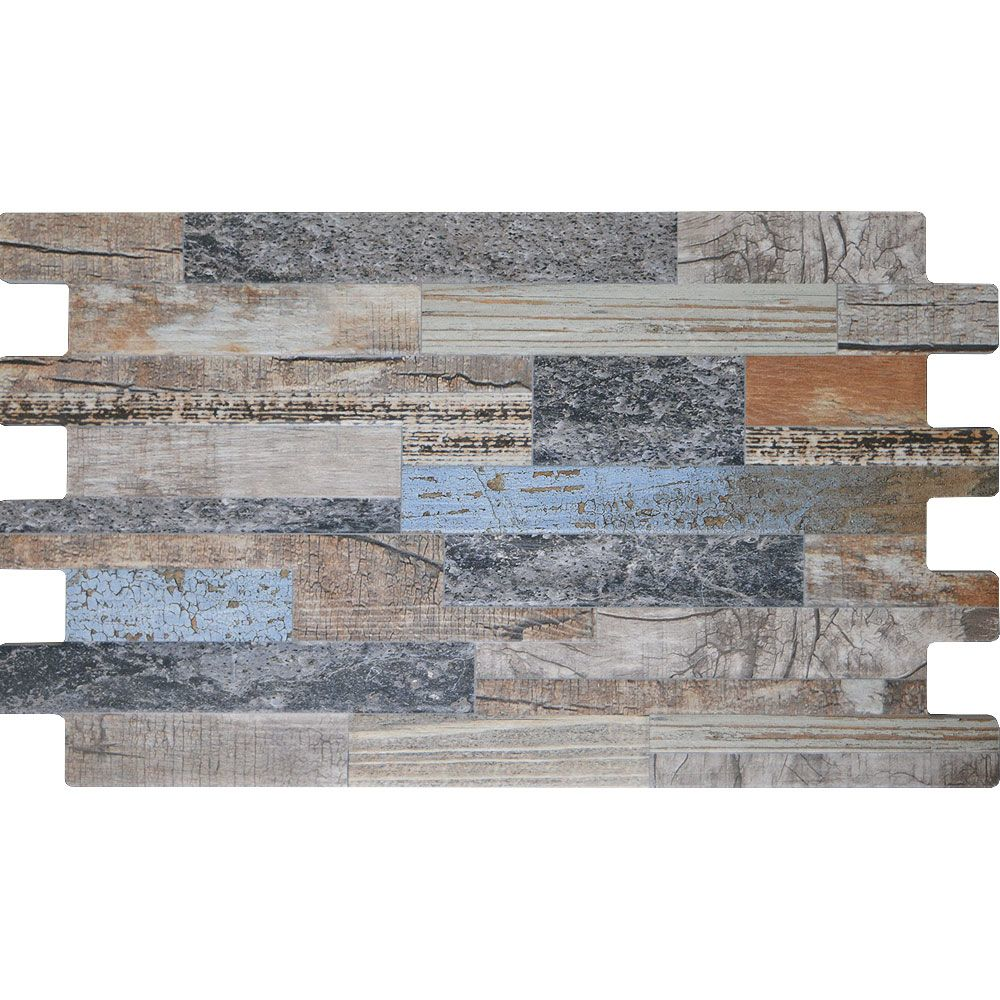 Blue Mix Split Face Wood Tiles