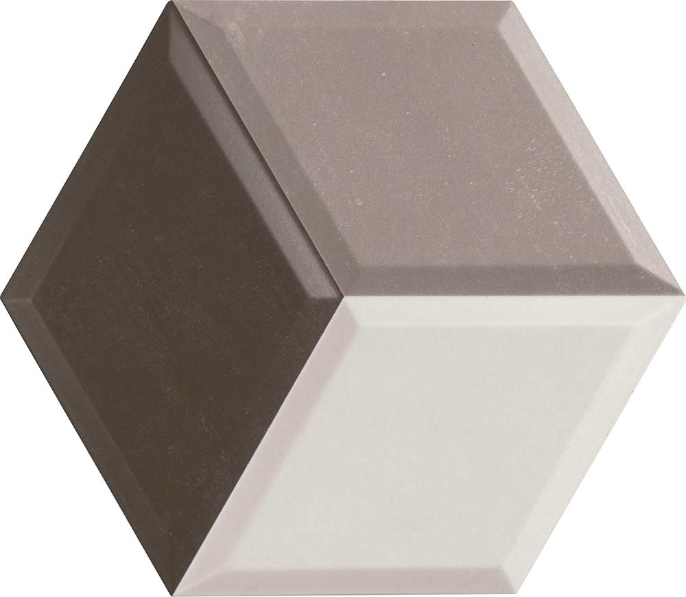 Hexa-Cube 3D Grey Tiles
