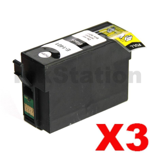 3 x Compatible for Epson 140 (T1401) Black High Yield Inkjet Cartridge (C13T140192) - 945 pages