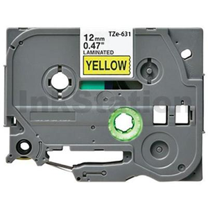 Compatible Brother TZe-631 12mm Black Text on Yellow Laminated Tape - 8 meters
