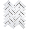 White Gloss Herringbone Mosaic Tiles
