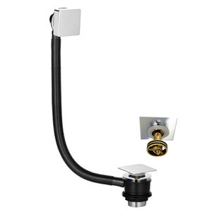 Milan Square Modern Easy Clean Chrome Click Clack Bath Waste
