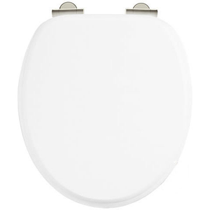 Burlington Soft Close Toilet Seat with Chrome Hinges - Matt White
