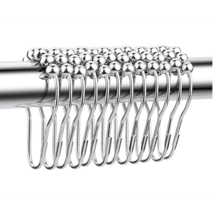 12 Chrome Plated Easy Glide Shower Curtain Rings