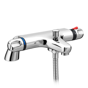 Coral Modern Thermostatic Bath Shower Mixer - Bottom Outlet
