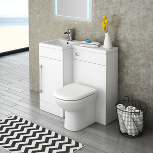 Valencia 900mm Combination Bathroom Suite Unit + Round Toilet Left Hand