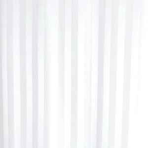 Extra Long Satin Stripe Shower Curtain W1800 x H2400mm - White