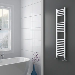 Toreno Heated Towel Rail – White – 300 x 1200mm – Straight Bars