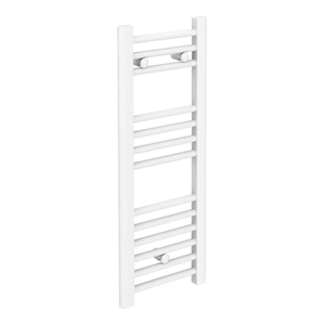 Toreno Heated Towel Rail - White - 300 x 800mm - Straight Bars