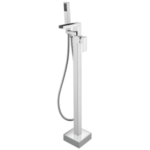 Monza Waterfall Floor Mounted Freestanding Bath Shower Mixer - Chrome