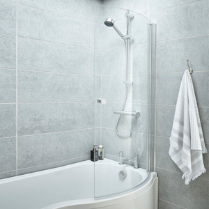 Curved Screen with Knob for P-Shaped Baths