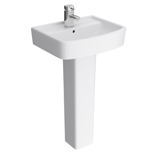 Brooklyn Modern Square Basin with Pedestal (1 Tap Hole) 520mm Wide