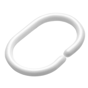 12 White C-Type Shower Curtain Rings