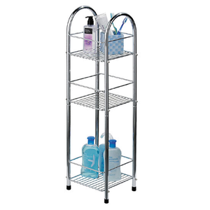 Chrome 3 Tier Bathroom Stand Small/Narrow - Freestanding