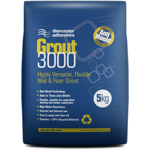 5kg Grout 3000 for Wall &amp; Floor - Tilemaster Adhesives Charcoal