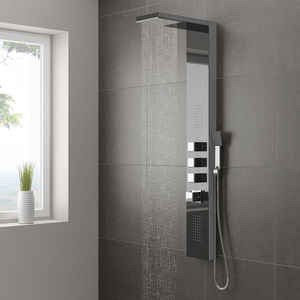 Milan Shower Tower Panel - Dark Chrome (Thermostatic)
